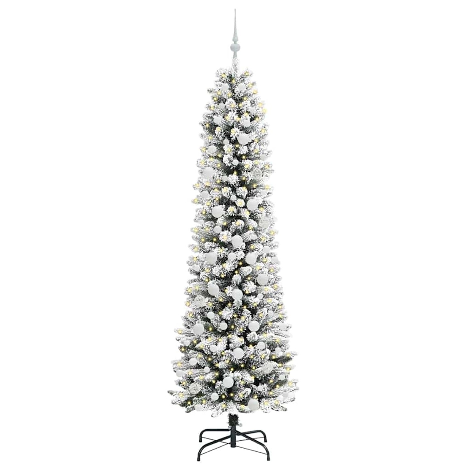vidaXL Künstlicher Weihnachtsbaum mit 300 LEDs Grün und Weiß 210 cm 3396120