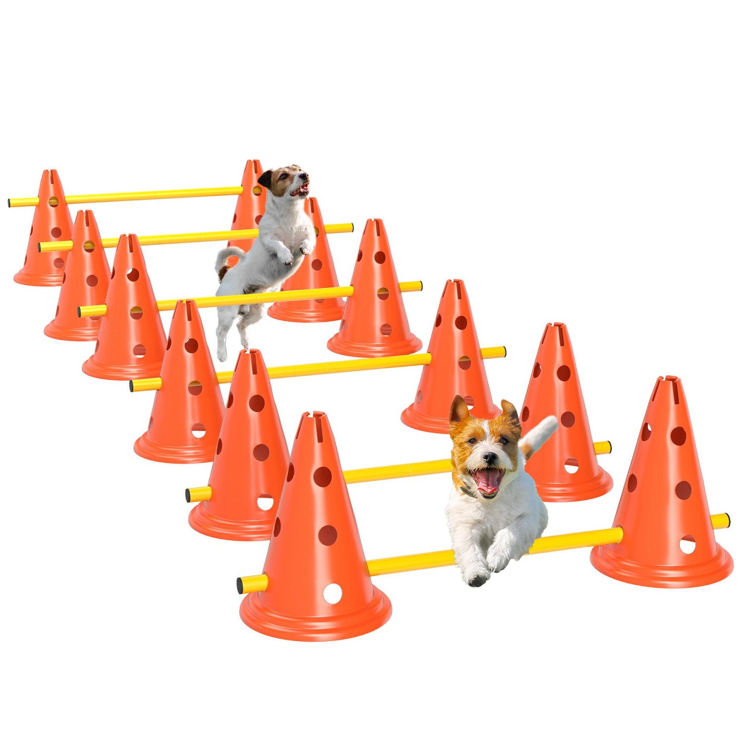 PawHut Hund Agility Set Kunststoff Orange 80L x 22,5B x 30H cm