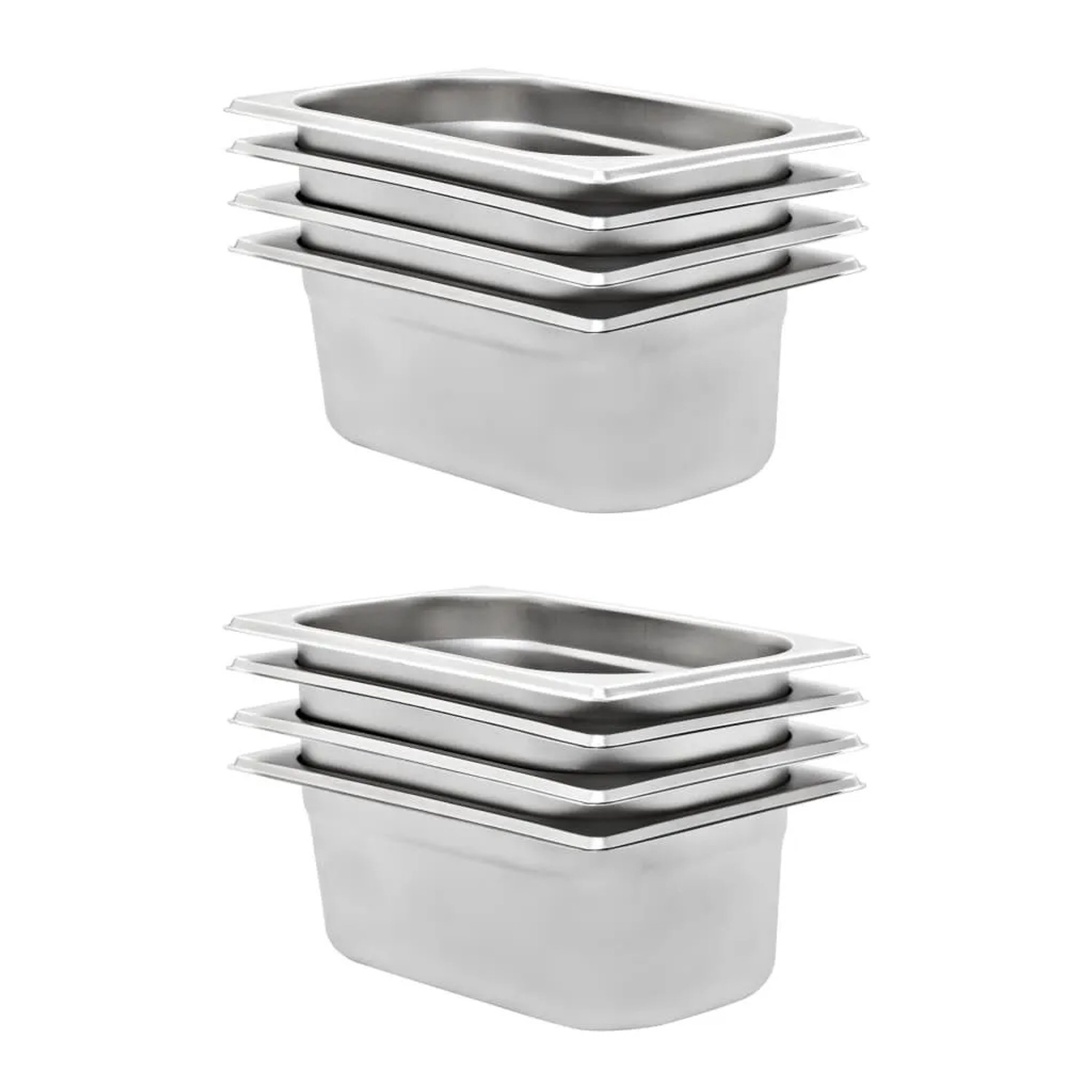 vidaXL Gastronormbehälter 8 Stk GN 1/4 100 mm Edelstahl 50902