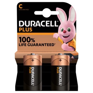 2er-Pack Duracell C Batterien (LR14/MN1400), Alkaline, 1,5V, für zuverlässige Energie.