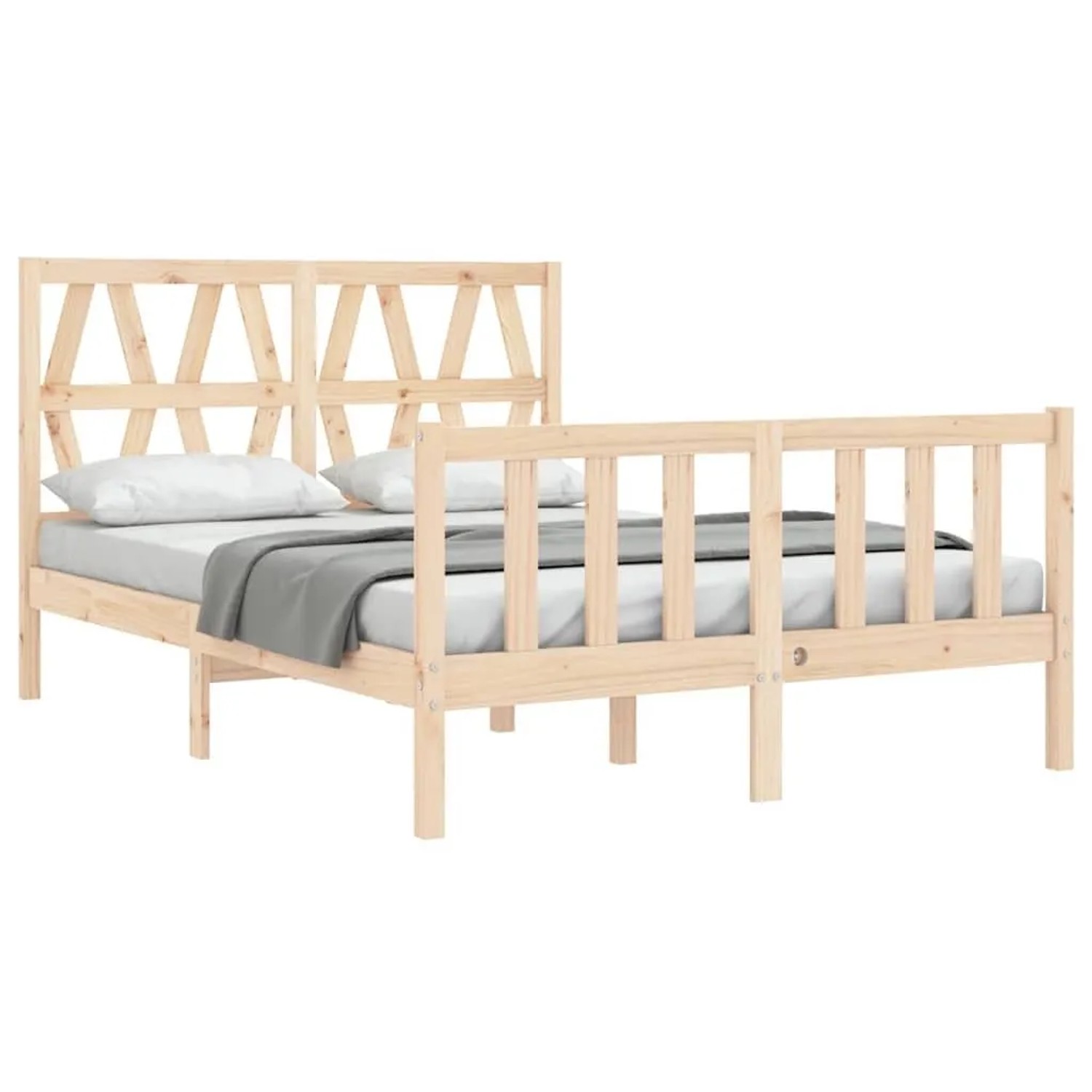 vidaXL Massivholzbett mit Kopfteil 3192461 günstig online kaufen