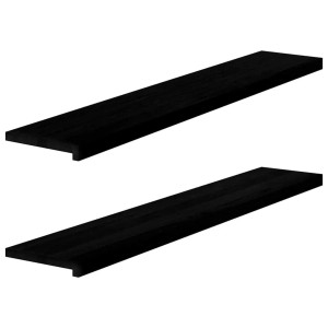 vidaXL Fensterbänke 2 Stk Dunkelbraun 140x30x2 cm Massivholz Eiche 4009195