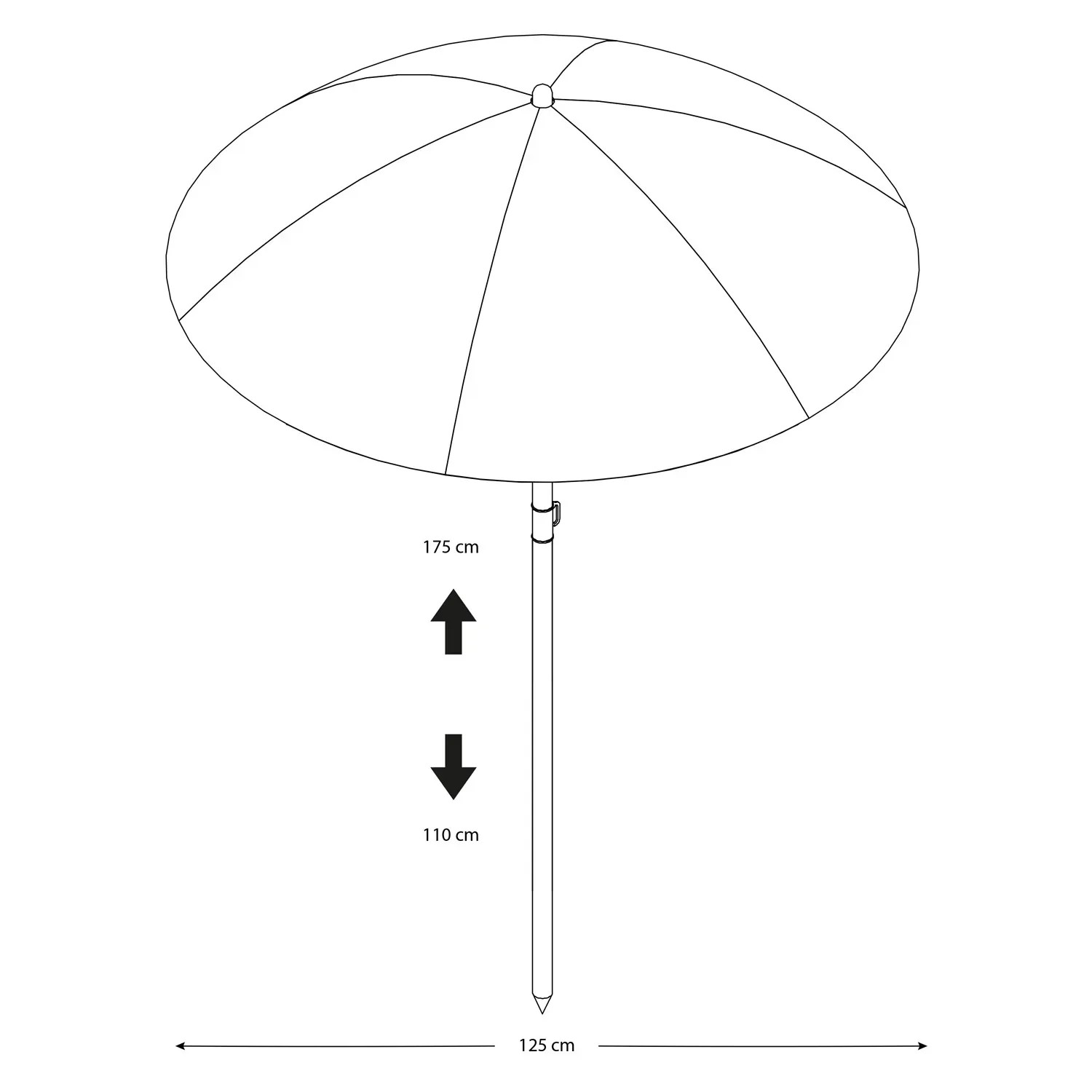 Axi Sonnenschirm, Ø 125 cm, grün-weiß, höhenverstellbar, für Gartenspielgeräte.
