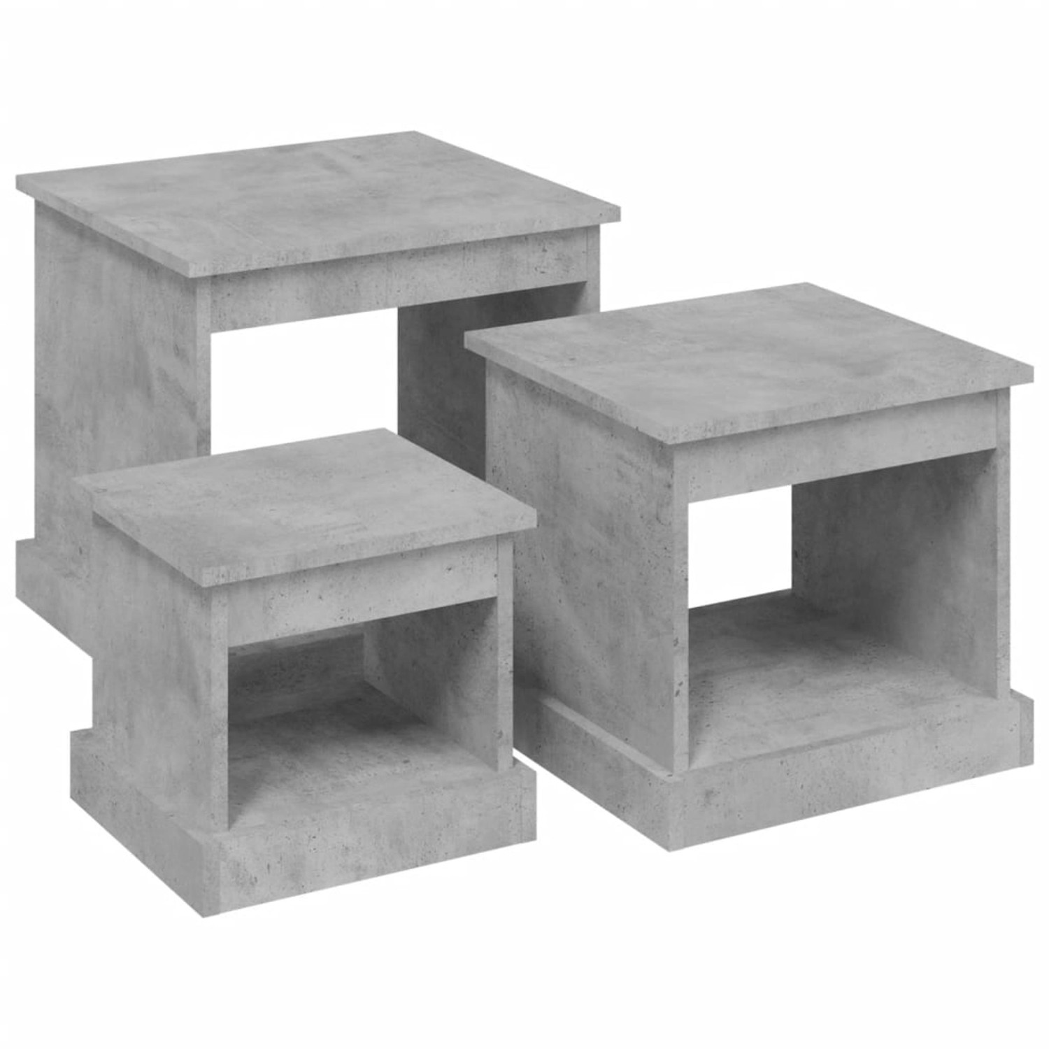 vidaXL Couchtische 3 Stk Betongrau Holzwerkstoff 816492