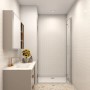 AICA Falttür Dusche 80x185cm mit ESG Glas in modernem Bad.