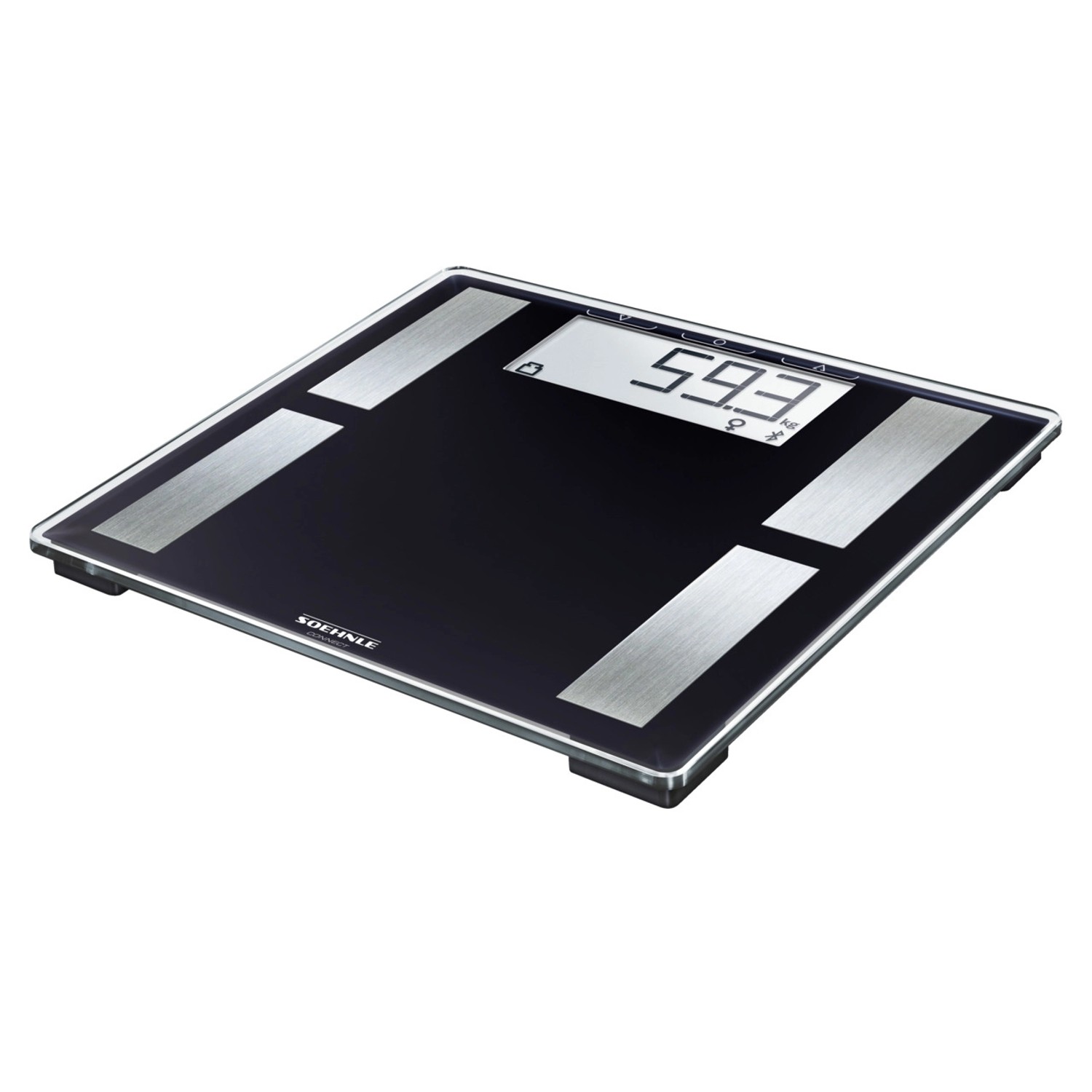 Leifheit Personenwaage Digital Shape Sense Connect 50 Schwarz-Silber 31 x 31 cm