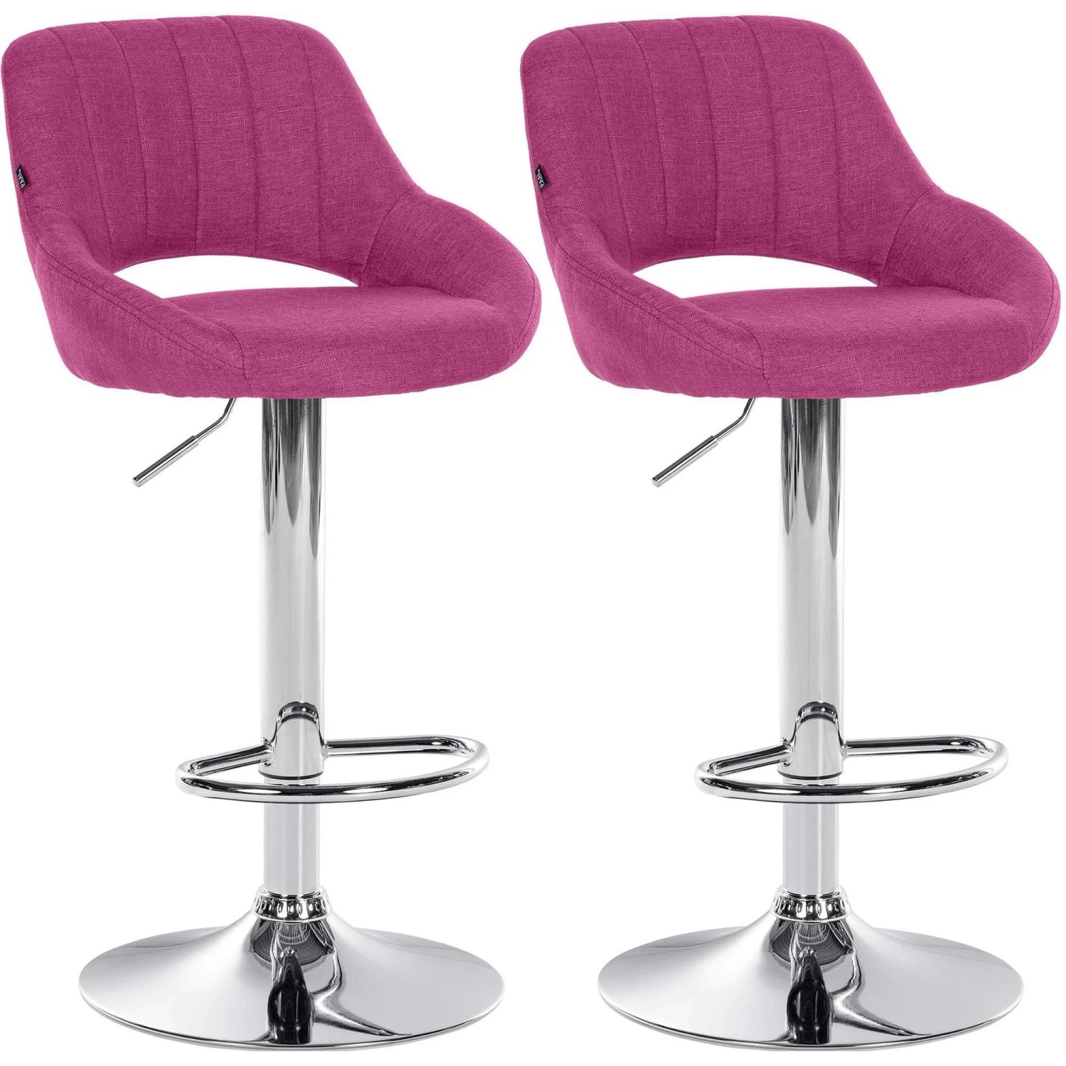 DELUKE 2er Set Barhocker SEGAD Stoff Lila 47x48x85cm Silber Barstuhl Mit Lehne Tresenhocker Tresenstuhl