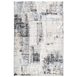 Moderner grauer Teppich My Salsa von Obsession, 150x80 cm, mit abstraktem Muster und 3D-Effekt.
