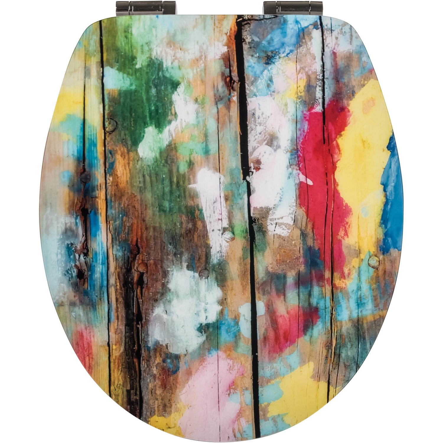 WC-Sitz High-Gloss Dekor Farbkunst mit Soft-Schließ-Komfort und Fast Fix