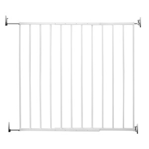 Weißes Schraubgitter Simple-Lock für Tür oder Treppe, variabel einstellbar.