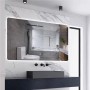 Rechteckiger Badspiegel 120x80 cm mit LED-Beleuchtung, Touch-Funktion und drei Lichtfarben im modernen Badezimmer.