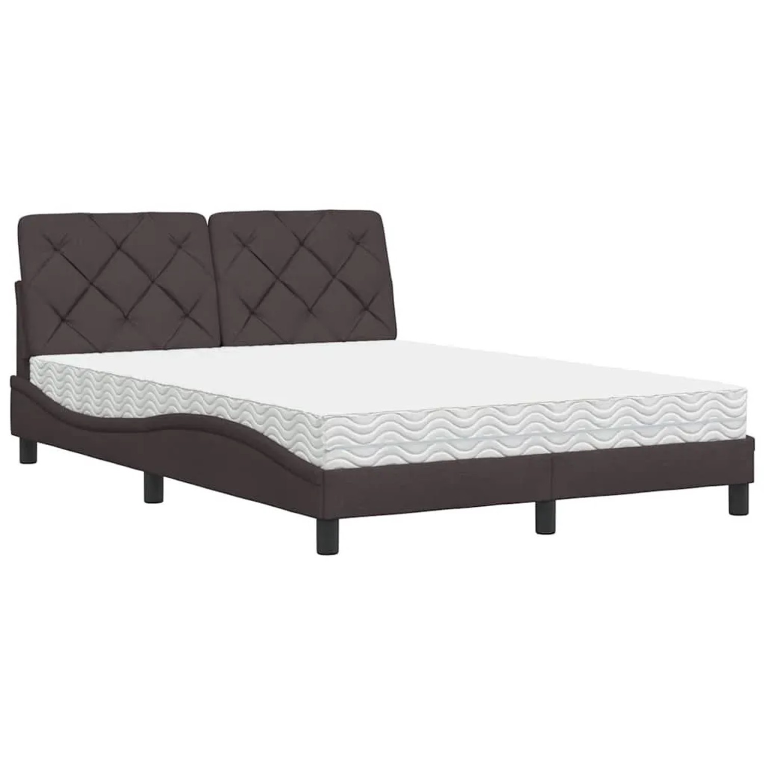 vidaXL Bett mit Matratze Dunkelbraun 140x200 cm Stoff 3310744