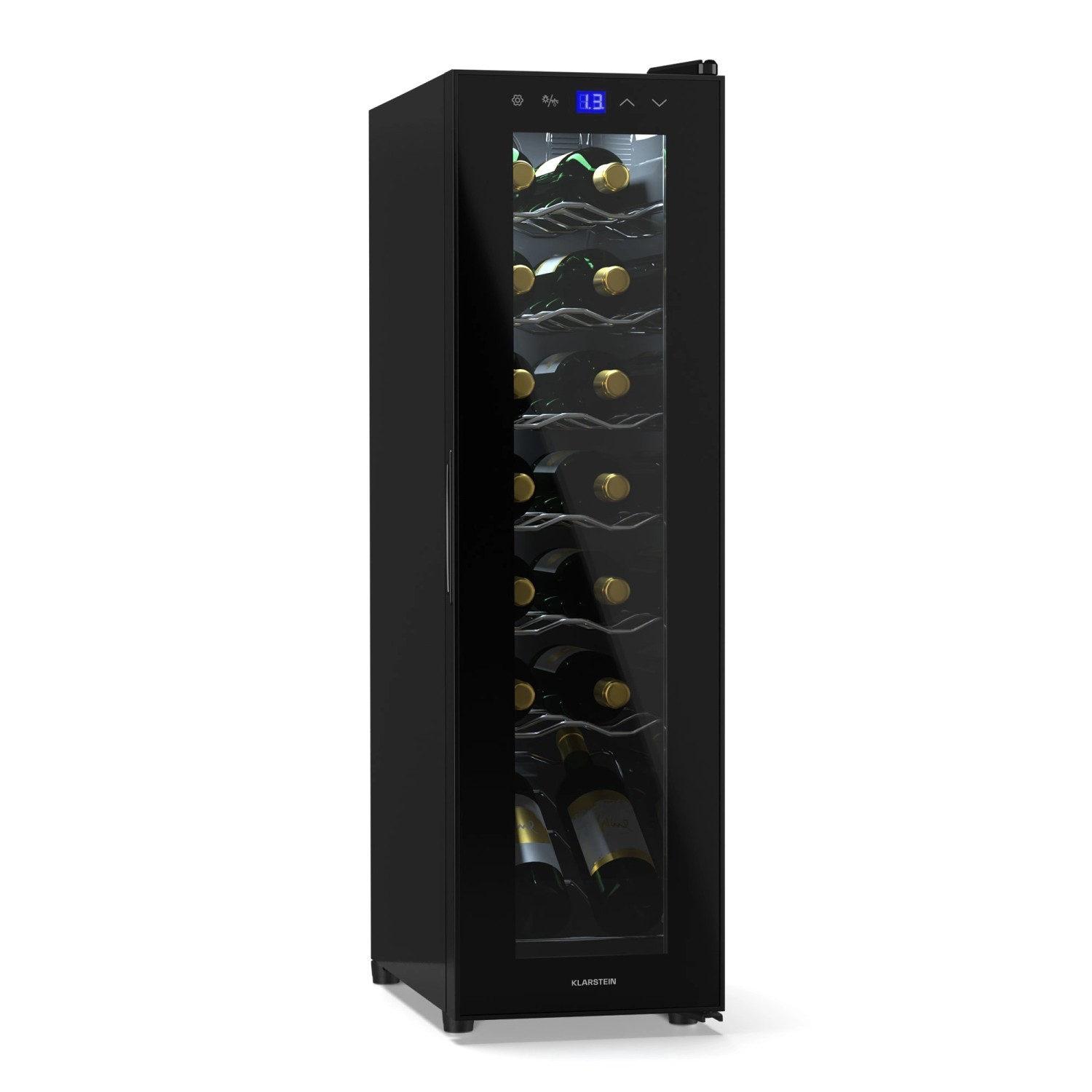Klarstein Shiraz 14 Slim Uno Weinkühlschrank 14 Flaschen 5-18 °C Touch-Cont günstig online kaufen
