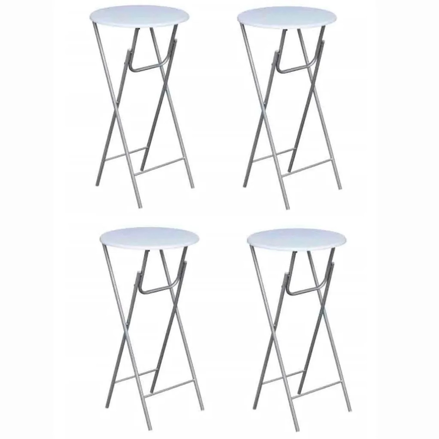 vidaXL Stehtische 4 Stk mit MDF Tischplatte Weiß 60650
