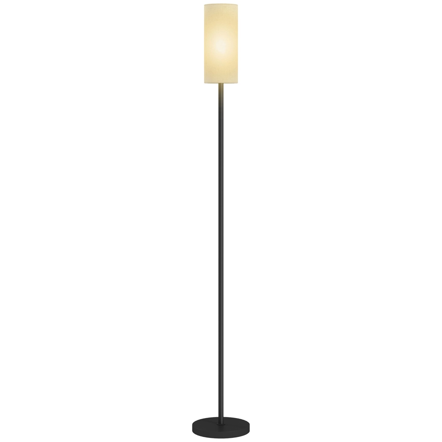 HOMCOM Stehlampe Metall Polyester 22L x 22B x 163H cm Schwarz Weiß