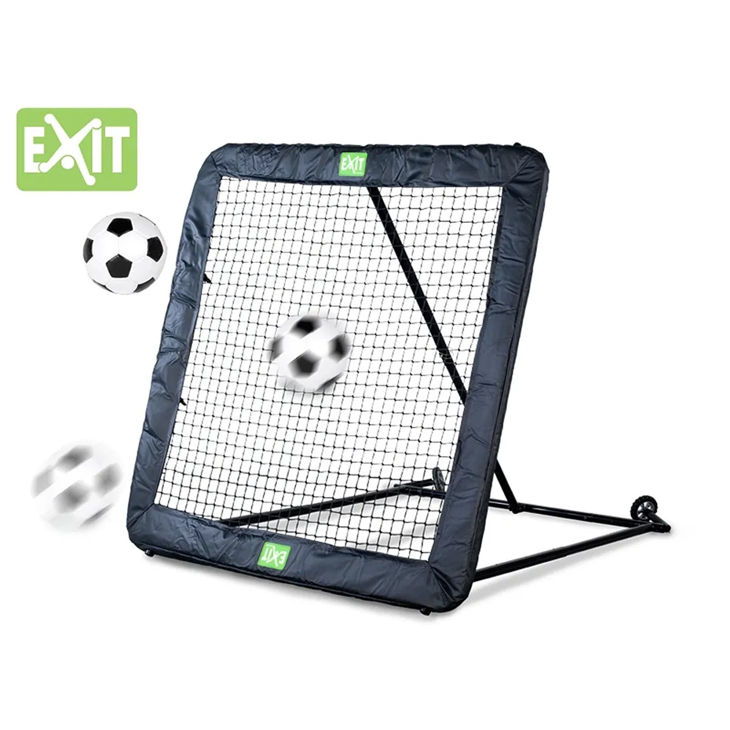 EXIT Kickback Multisport Rebounder XL (164x164cm) mit Ball für Balltechniktraining.