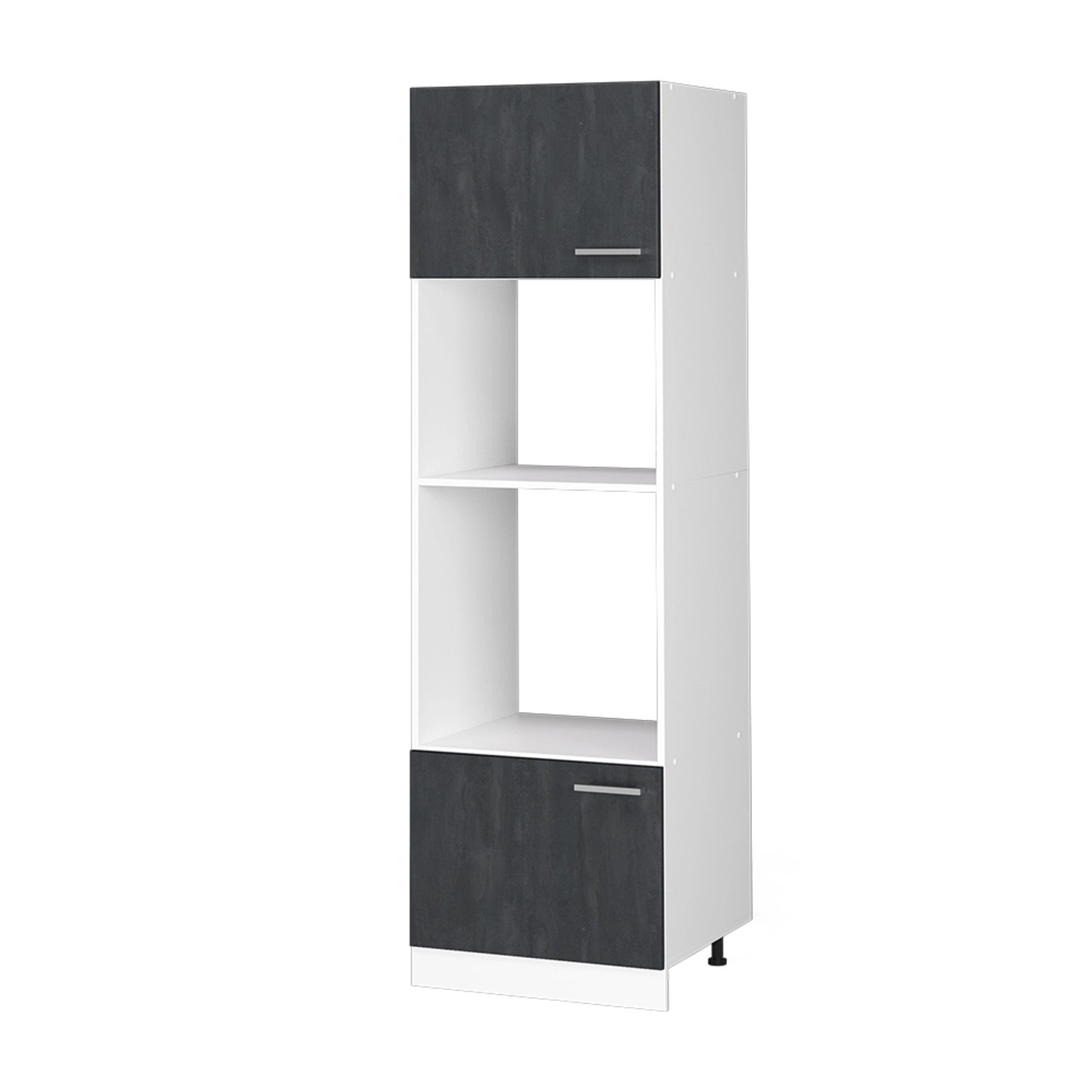 Vicco Mikrowellenschrank R-Line Küchenregal für die Mikrowelle Schwarz Beton/Weiß