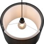 Moderne Trio Pendelleuchte Burton, schwarz matt mit weiß-transparentem Stoffschirm, E27 Fassung.