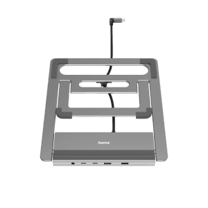 Hama USB-C Dockingstation Connect2Office Stand mit 12 Ports für Notebooks bis 15,6 Zoll.