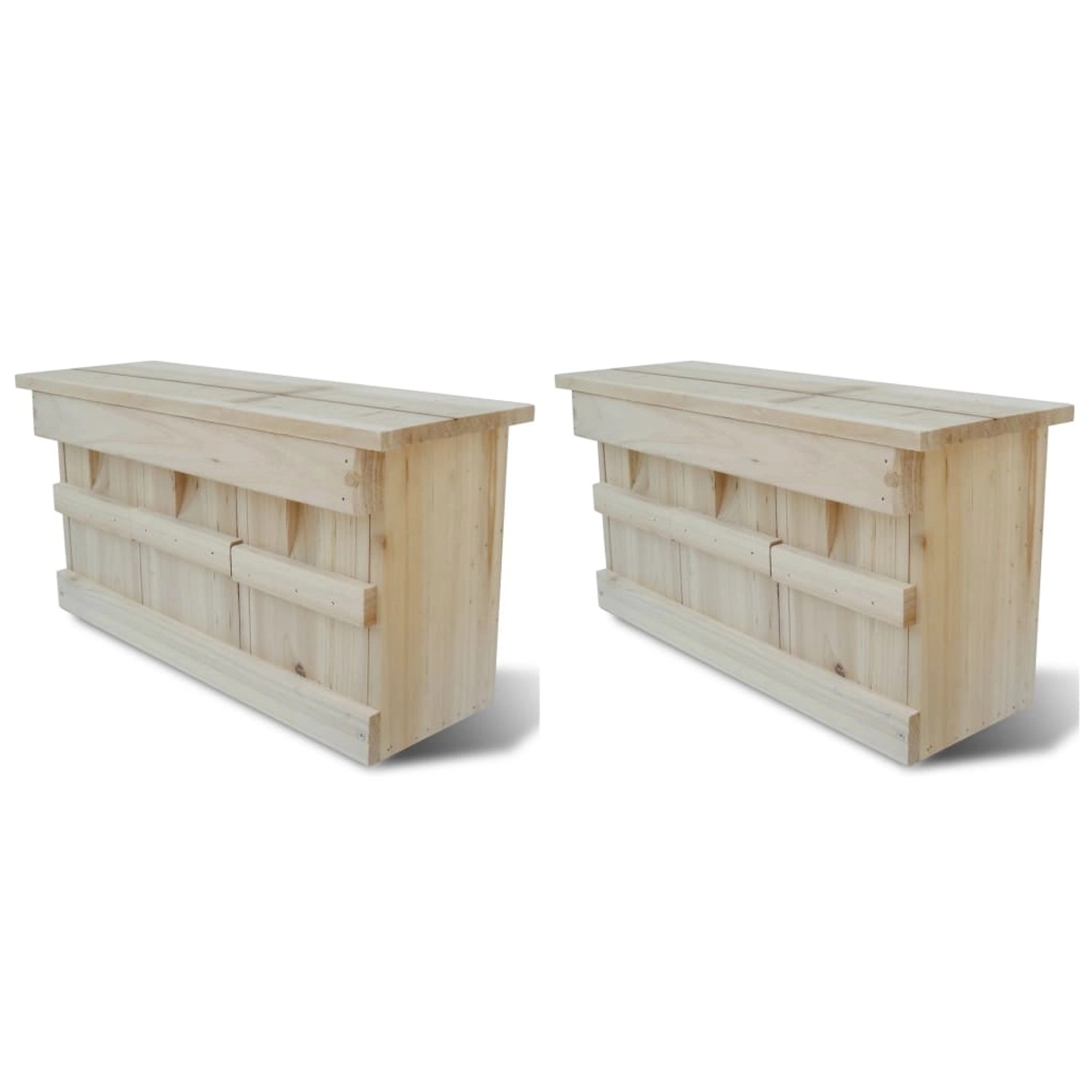 VidaXL Spatzenhaus 2 Stk. Holz 44 x 15,5 x 21,5 cm