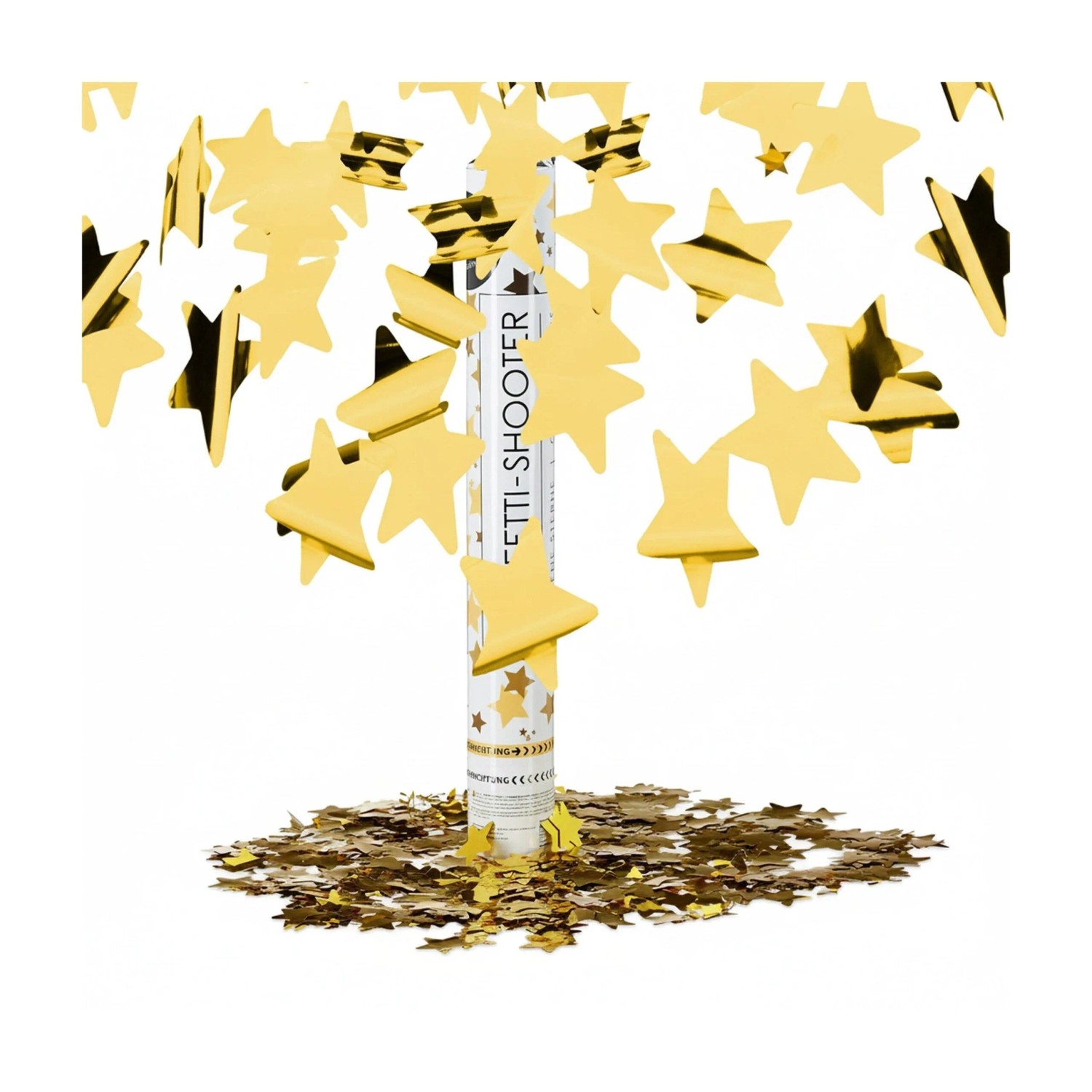 Relaxdays Partypopper Sternenregen Gold 40 cm x 5 cm x 5 cm 0,15 kg