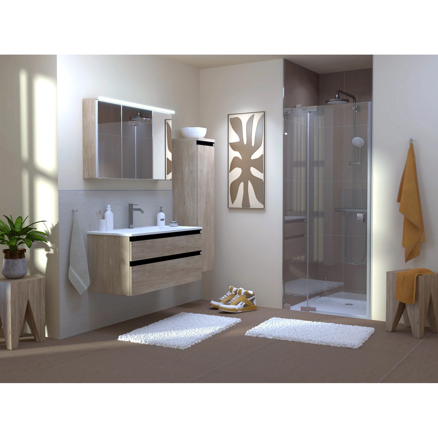 Schöner Wohnen Dusch-Nischentür mit Festteil, 90x200 cm, Chromglänzend, für moderne Badezimmer.