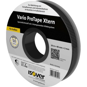 Isover Klebeband Vario ProTape Xtern, 40mm x 10m Rolle für die Außenabdichtung von Dämmstoffen.
