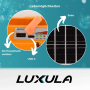 LUXULA Baustrahler: Details zu Solarpanel, USB-C und Powerbank-Funktion des Akku-Baustrahlers.