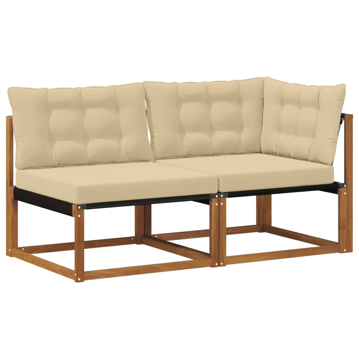 vidaXL Outdoor Mittel- und Ecksofa 7 Stück Natur Massivholz Akazie 900652