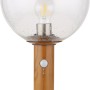 Globo Außenleuchte Ossy mit Bewegungsmelder, Holzoptik, 250x500mm. Sockelleuchte mit klarem Glas.