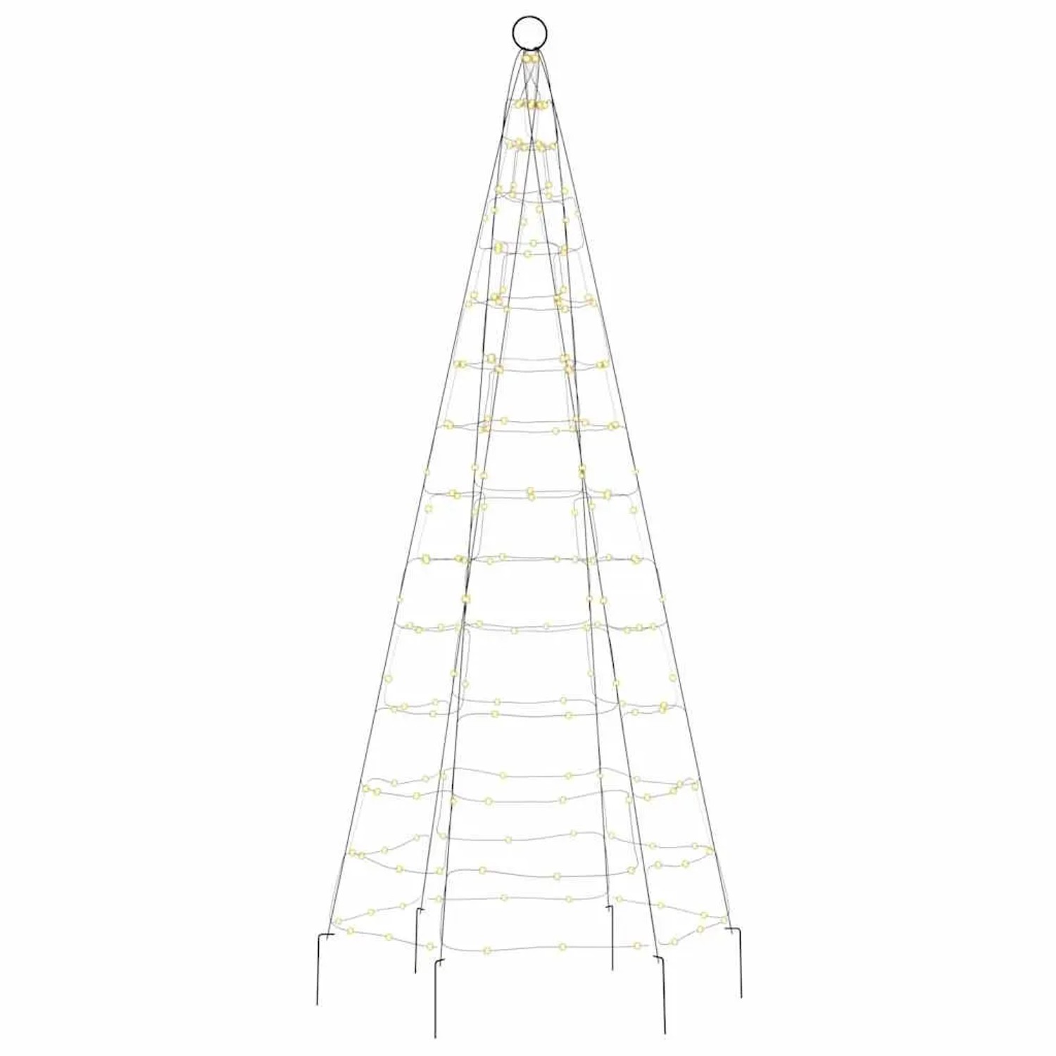 vidaXL LED-Weihnachtsbaum für Fahnenmast 200 LEDs Warmweiß 180 cm 358108