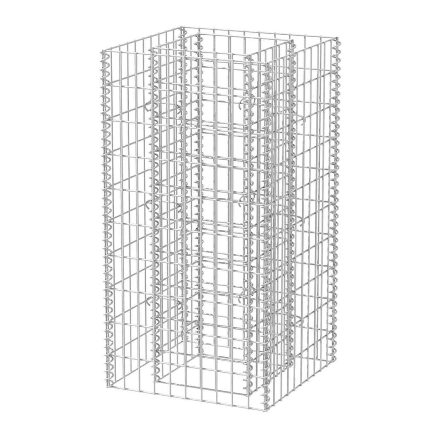 furnicato Gabionen-Hochbeet Stahl 50×50×100 cm