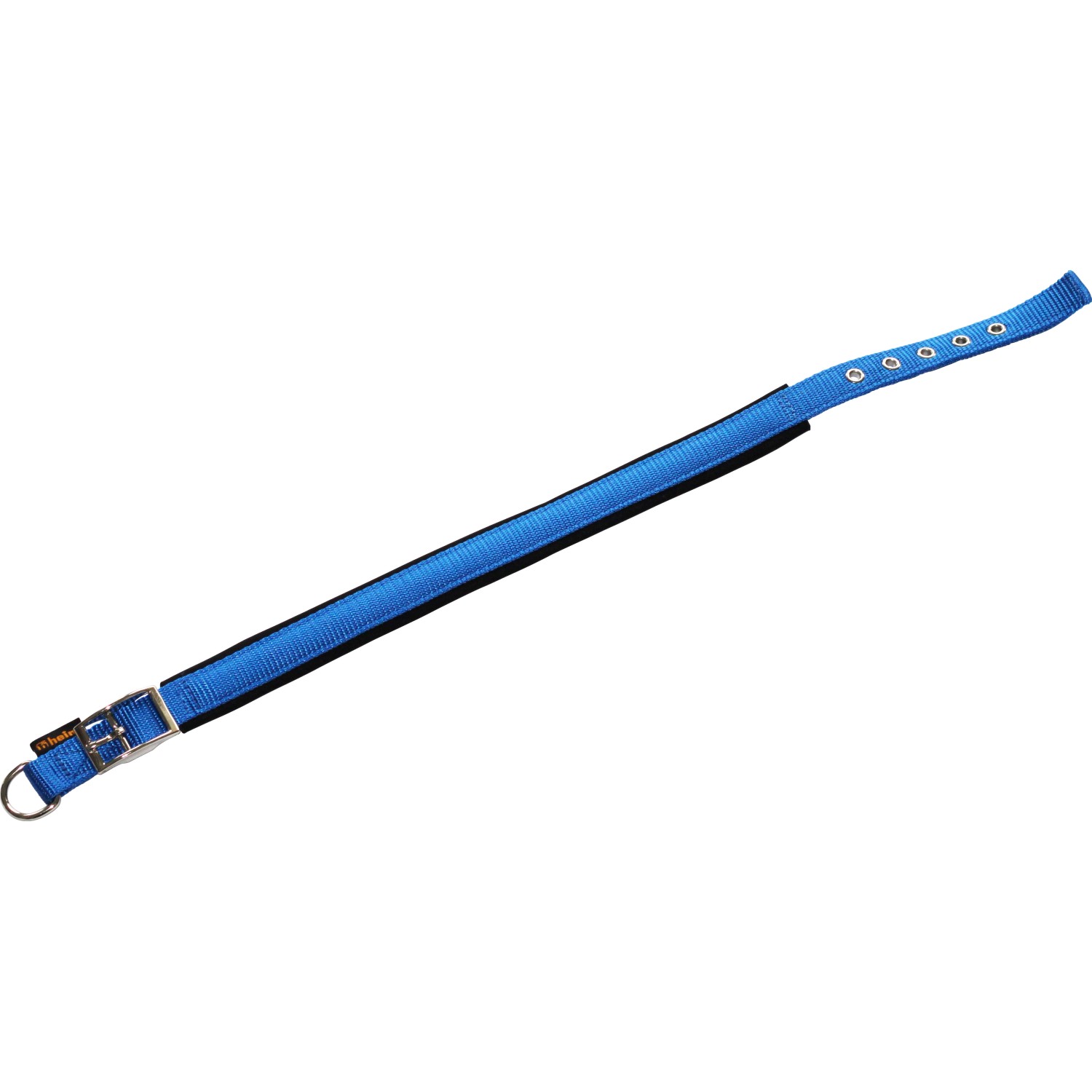 Blaues Heim Hundehalsband (45 cm) mit Neoprenfutter und Metallschnalle.