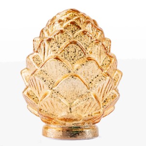 Goldener LED-Deko-Zapfen Pine von FlowerPower, dekorative Figur für Weihnachten.