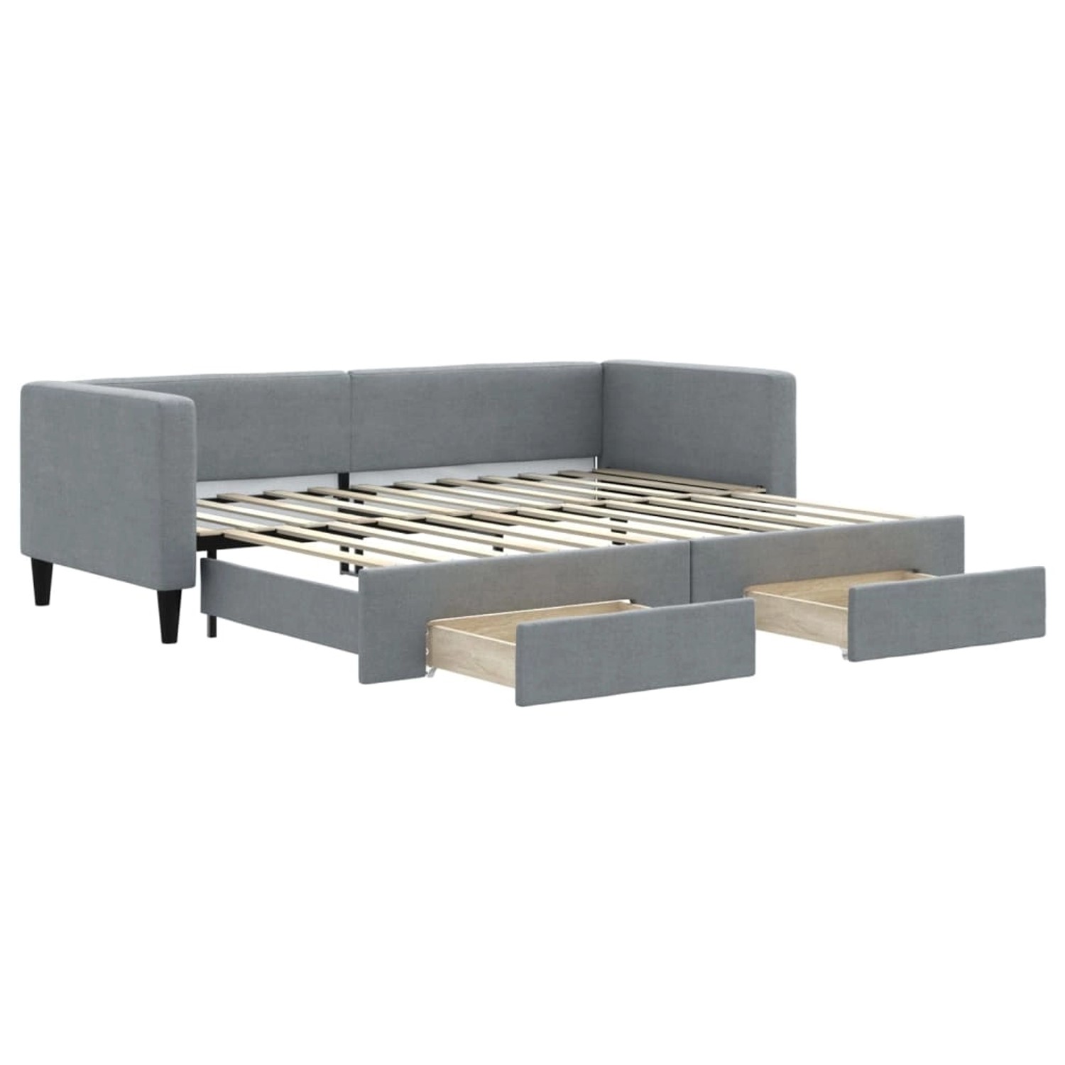 vidaXL Tagesbett Ausziehbar mit Schubladen Hellgrau 80x200 cm Stoff1886805 günstig online kaufen