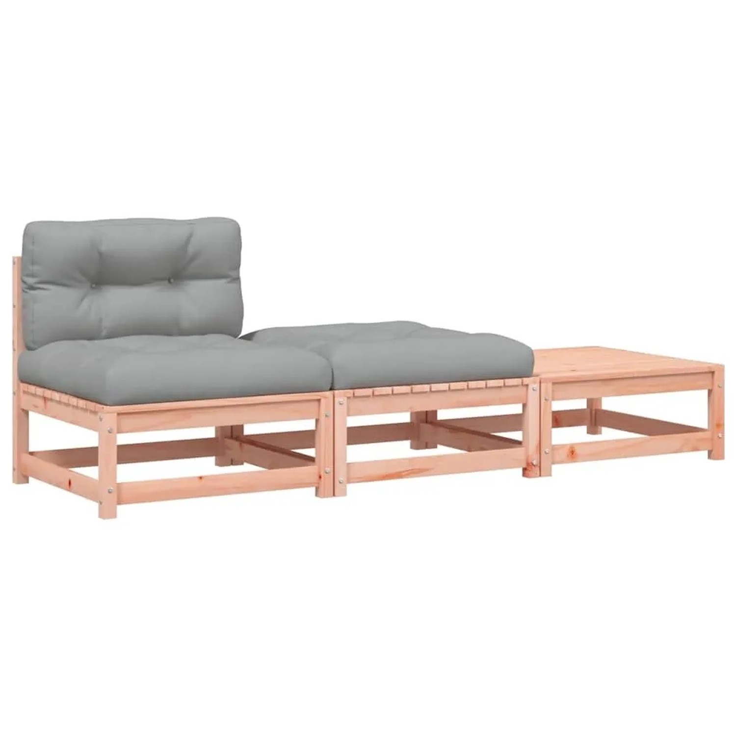 vidaXL Gartensofa ohne Armlehnen mit Kissen und Hockern 838147 günstig online kaufen