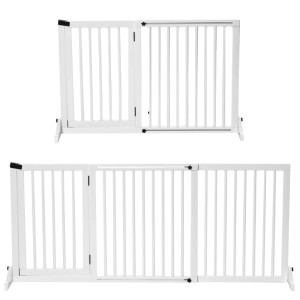 PawHut Absperrgitter für Hunde aus Holz 113-166 x 36 x 71 cm