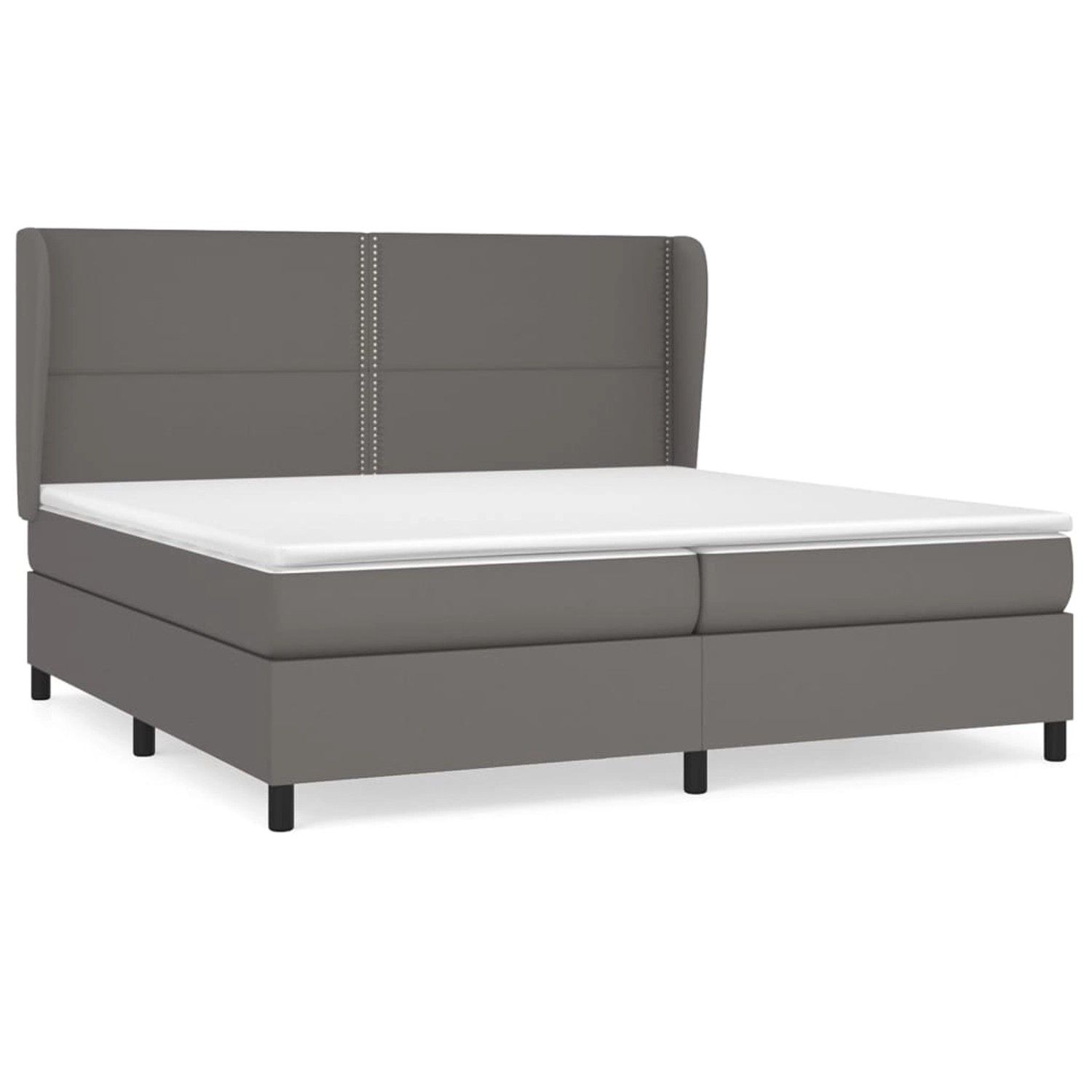 Vidaxl Boxspringbett Mit Matratze Grau 200x200 Cm Kunstleder günstig online kaufen