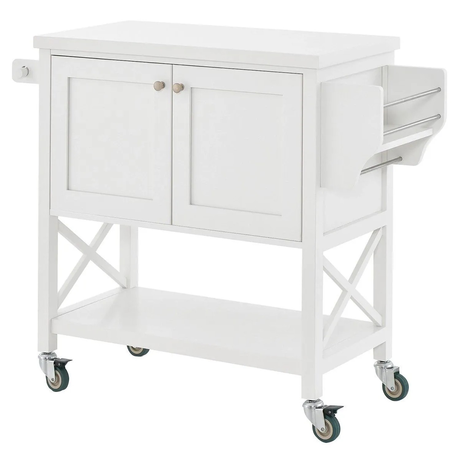 Costway Küchenwagen Auf Rollen Landhausstil Weiß 100 x 38 x 87 cm günstig online kaufen