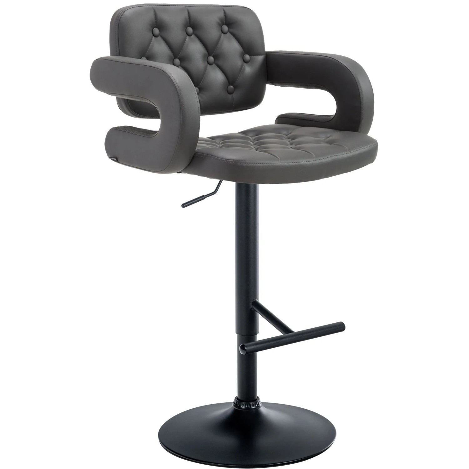 CLP Barhocker Dublin Kunstleder Grau/Schwarz