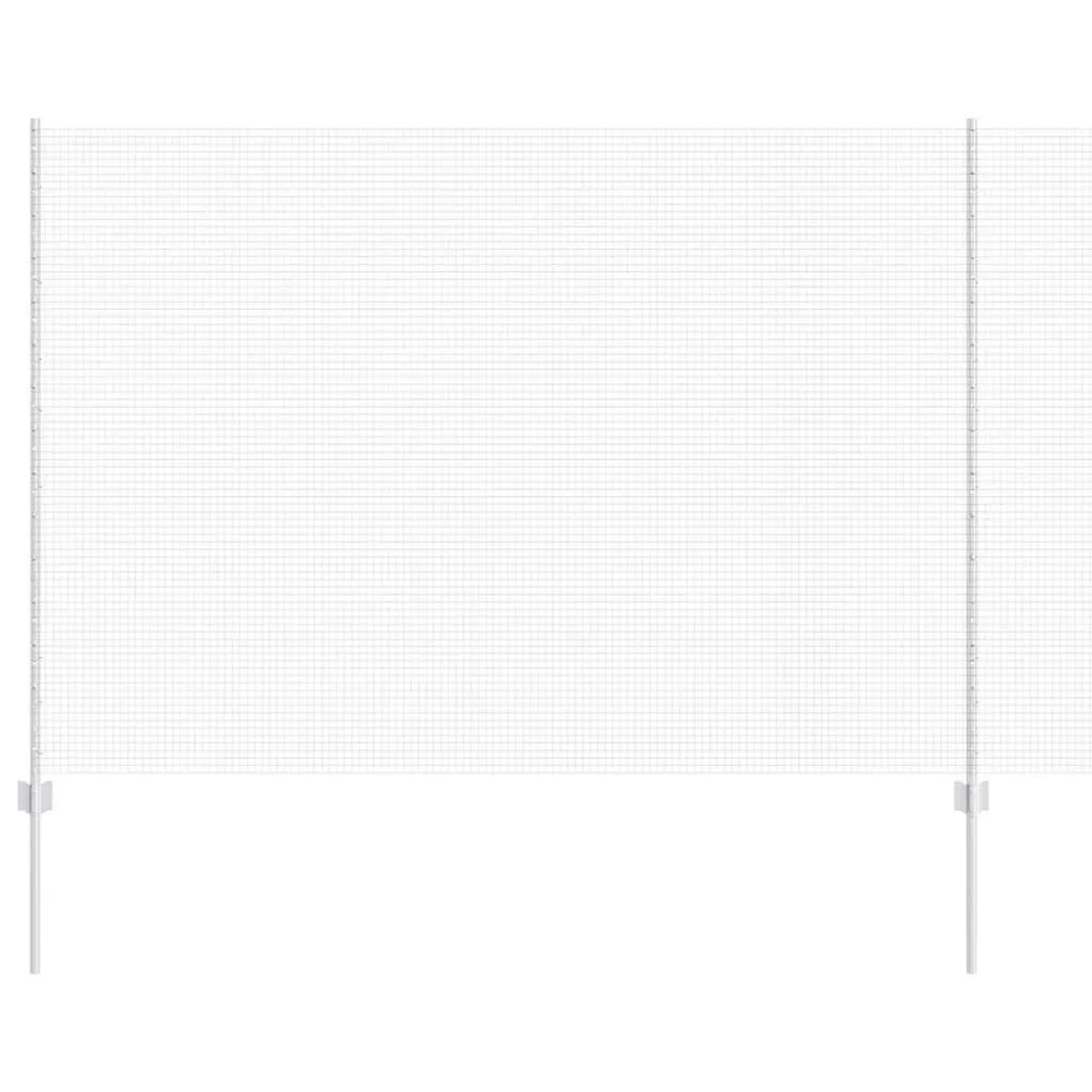 vidaXL Zaun mit Pfosten Silber 1,6 x 50 m Stahl 3336411 günstig online kaufen