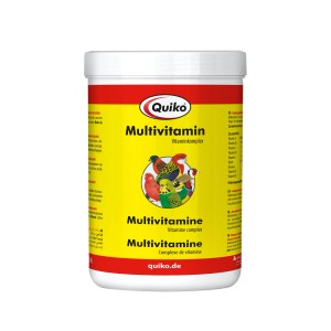 Quiko Multivitamin Ergänzungsfuttermittel für Ziervögel, 750g Dose.