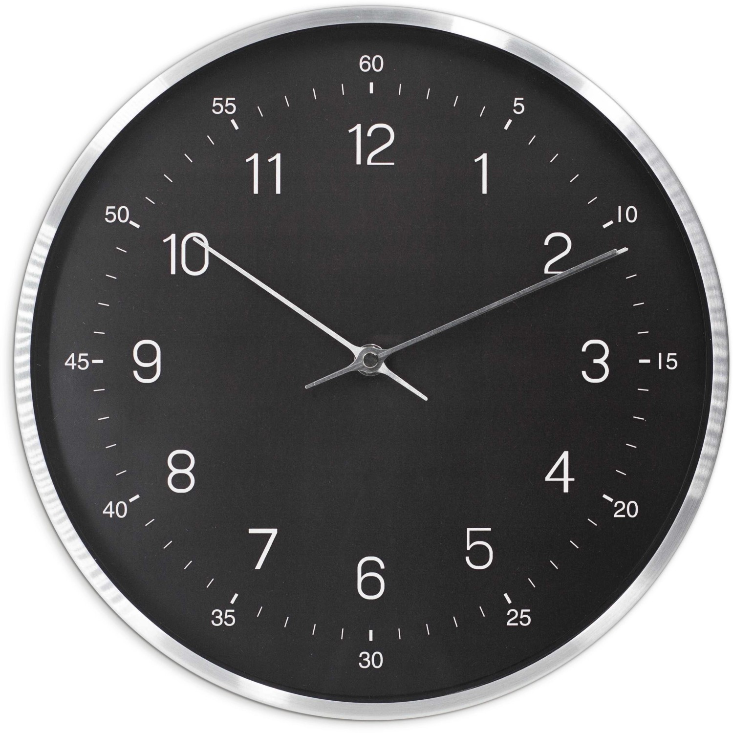 Wall-Art Wanduhr Modern Ø 30 cm Schwarz und Silber-Optik günstig online kaufen