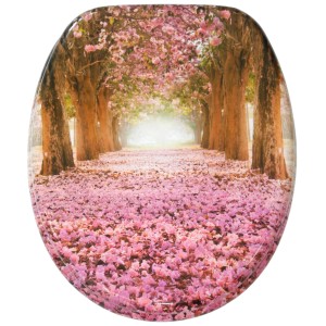 Sanilo WC-Sitz Romantik mit Absenkautomatik, Holz, mit romantischem Blüten-Motiv.