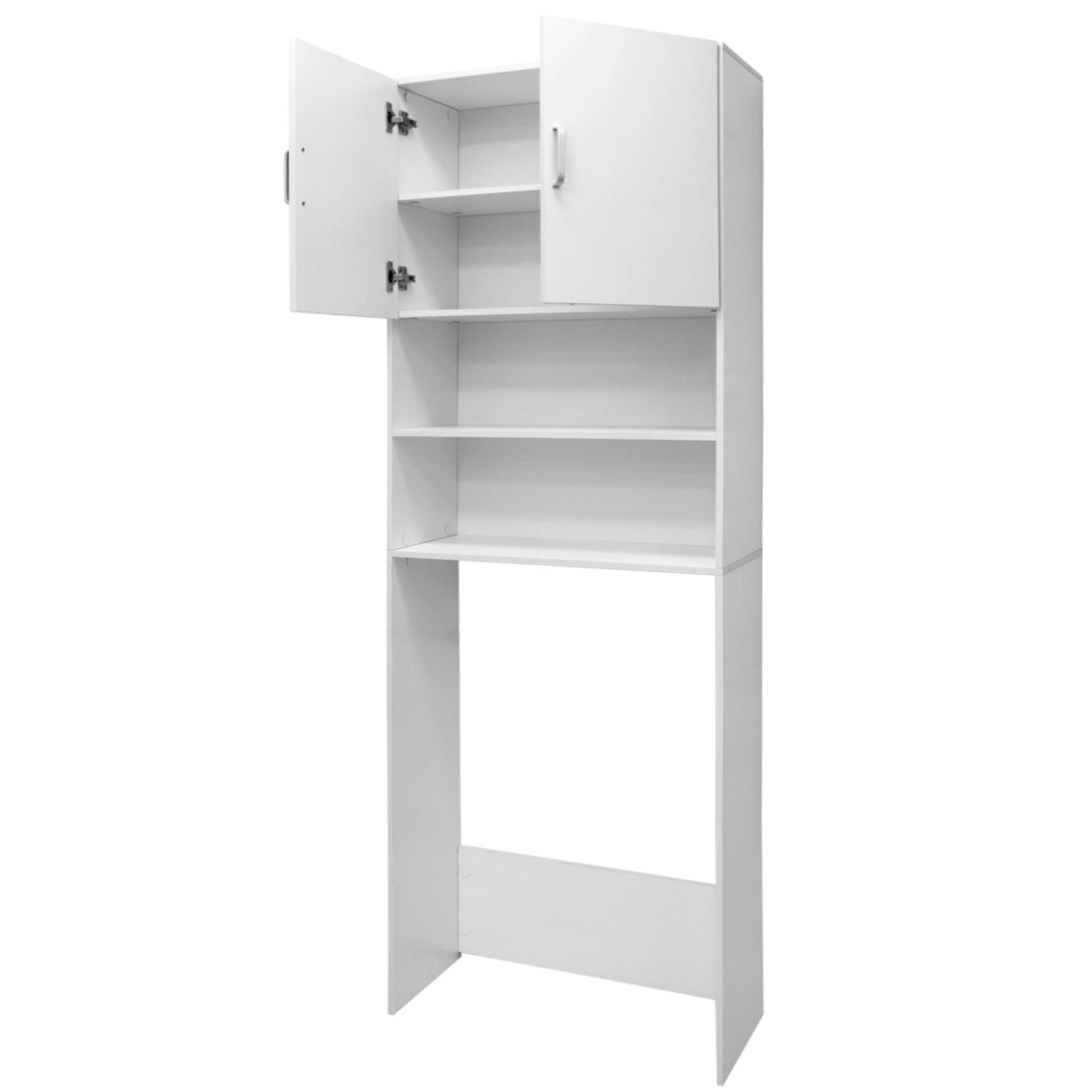 ECD Germany Waschmaschinenschrank 190 x 63 cm Weiß für Waschmaschine Trockner