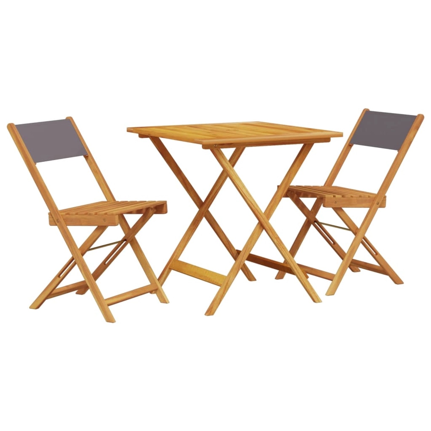 vidaXL 3-tlg Bistro-Set Anthrazit Stoff und Massivholz Modell 3