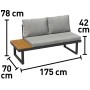 33+ Lounge-Set Lipson 3-Teilig Aus Akazienholz Und Aluminium Grau,
