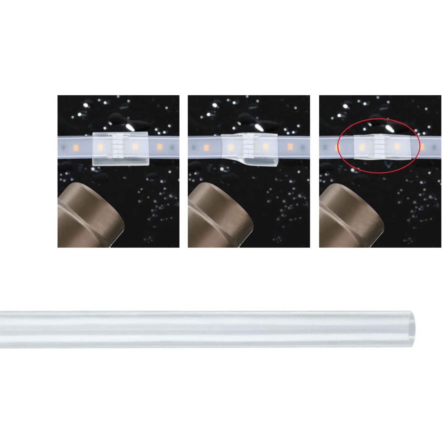 Paulmann YourLED Schrumpfschlauch (15cm, transparent) zum Schutz von LED-Streifen vor Spritzwasser.