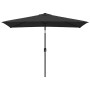Schwarzer vidaXL Sonnenschirm mit Metall-Mast, 300x200 cm, für Garten und Terrasse.