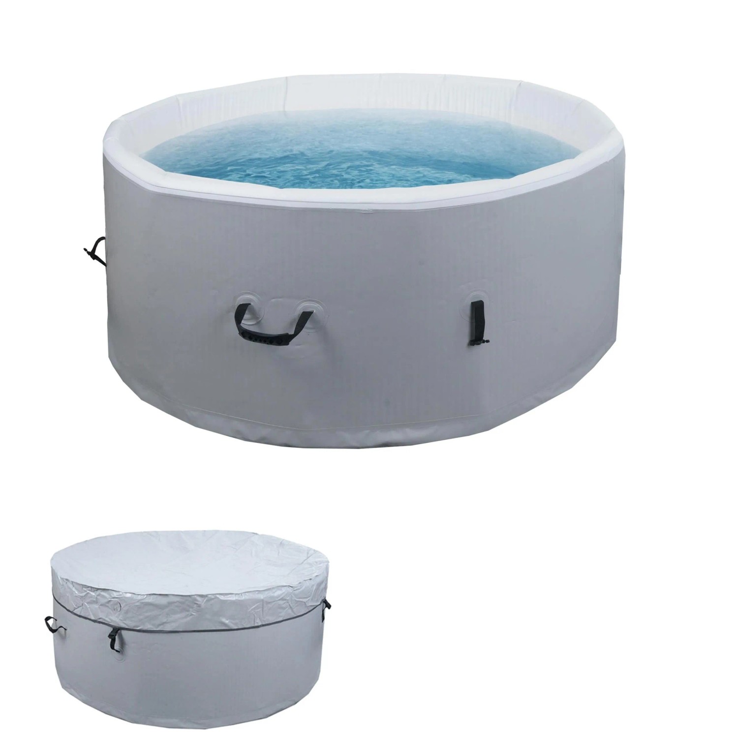 MCW Whirlpool N97 Ersatz-Pool, aufblasbar, rund, Ø150cm, mit Abdeckung. Für 4 Personen.